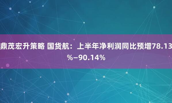 鼎茂宏升策略 国货航：上半年净利润同比预增78.13%—90.14%