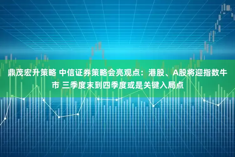 鼎茂宏升策略 中信证券策略会亮观点：港股、A股将迎指数牛市 三季度末到四季度或是关键入局点
